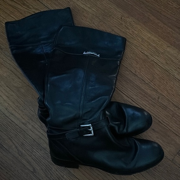 Coach Women's Black Leather Boots 6 - Picture 1 of 5